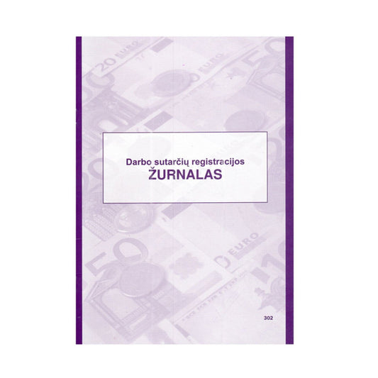 Darbo sutarčių registravimo žurnalas, A4, 12 lapų