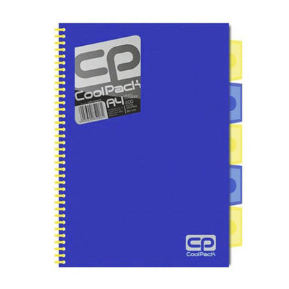 Notebook PATIO JUMPER NEON, square, with spiral, A4, 200 pages, blue color.