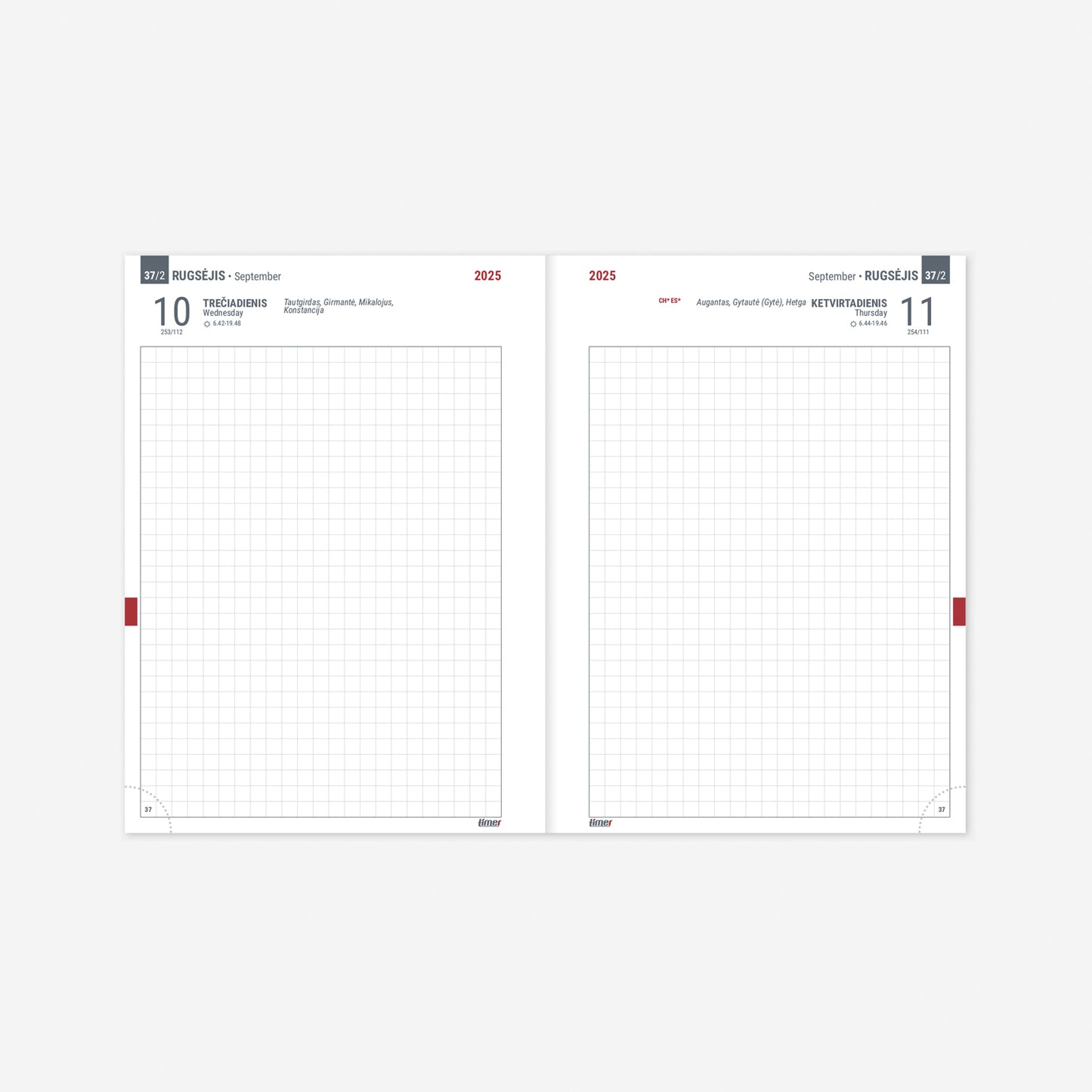 Calendar DAY July 2025- June 2026, black.