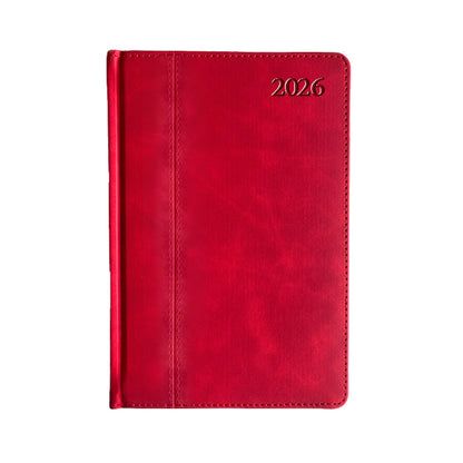 Kalendorius PREMIER PLUS 2026, PU, A5, raudona