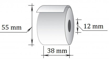 Kasos juosta, 38 mm x 30 m/12mm, ofsetins popierius, viensluoksnė, 10 vnt/pak