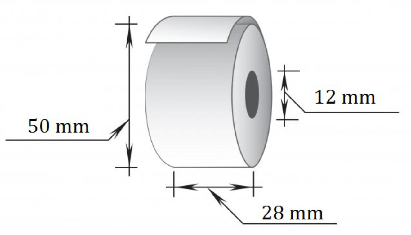 Terminė kasos juosta, 28 mm x 25 m/12 mm, 10 vnt/pak