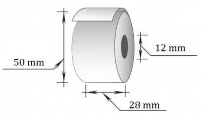 Terminė kasos juosta, 28 mm x 25 m/12 mm, 10 vnt/pak