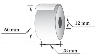Terminė kasos juosta, 28 mm x 40 m/12 mm, 10 vnt/pak