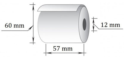 Terminė kasos juosta, 57 mm x 43 m/12 mm, 10 vnt/pak