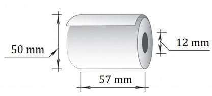 Terminė kasos juosta, 57 mm x 30 m/12 mm, 10 vnt/pak