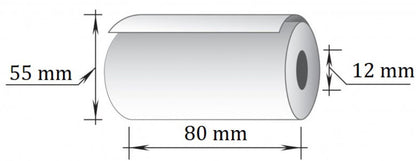 Terminė kasos juosta, 80 mm x 40 m/12 mm, 8 vnt/pak
