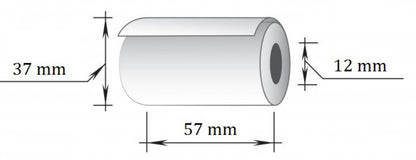 Terminė kasos juosta, 57x15m/12mm, 10 vnt./pak.
