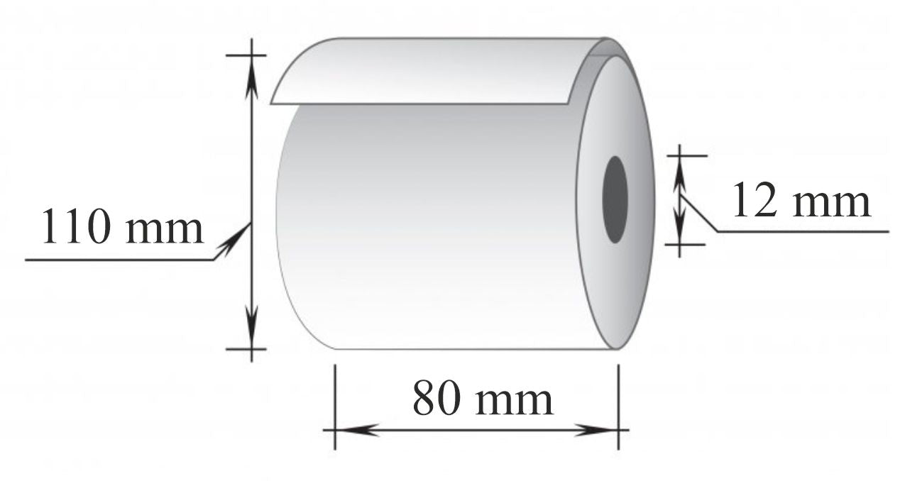 Terminė kasos juosta, 80 mm x 110 m/12 mm, 55g., 2 vnt/pak