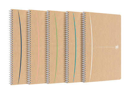 Sąsiuvinis su spirale OXFORD Touareg, A4, perdibto popier., 90 lapų, linijomis