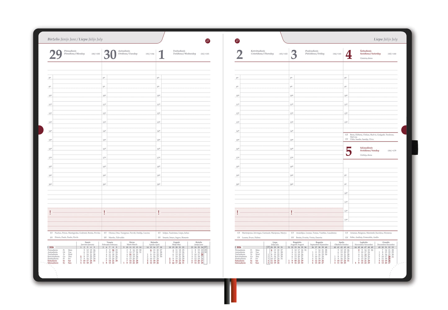 Kalendorius TRADITIONAL , 2026, PU, A4, žalia(Baltic)