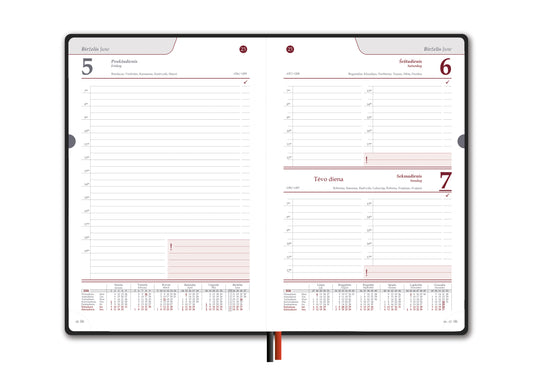 Kalendorius TRADITIONAL, 2026, PU, A5, juoda