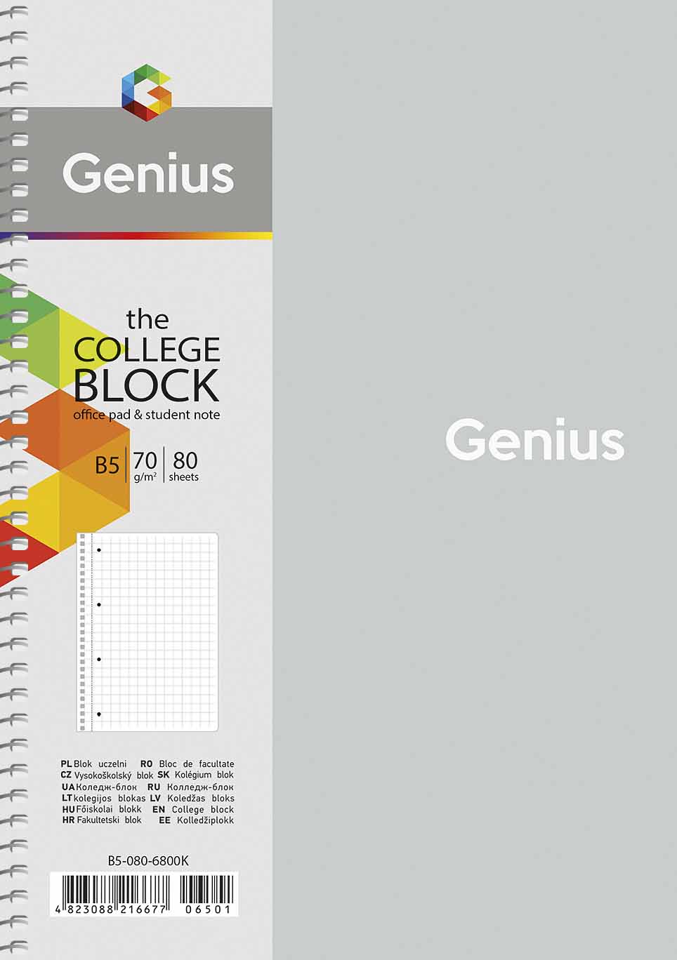 Sąsiuvinis Schoolboy, B5, 80 lapų, 70 gsm, langeliais