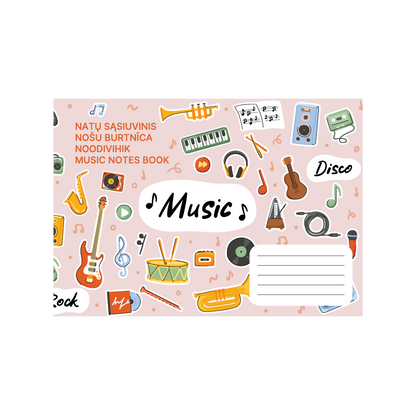 Music sheet notebook, A5, Inner pages weight – 70 g/m2.
