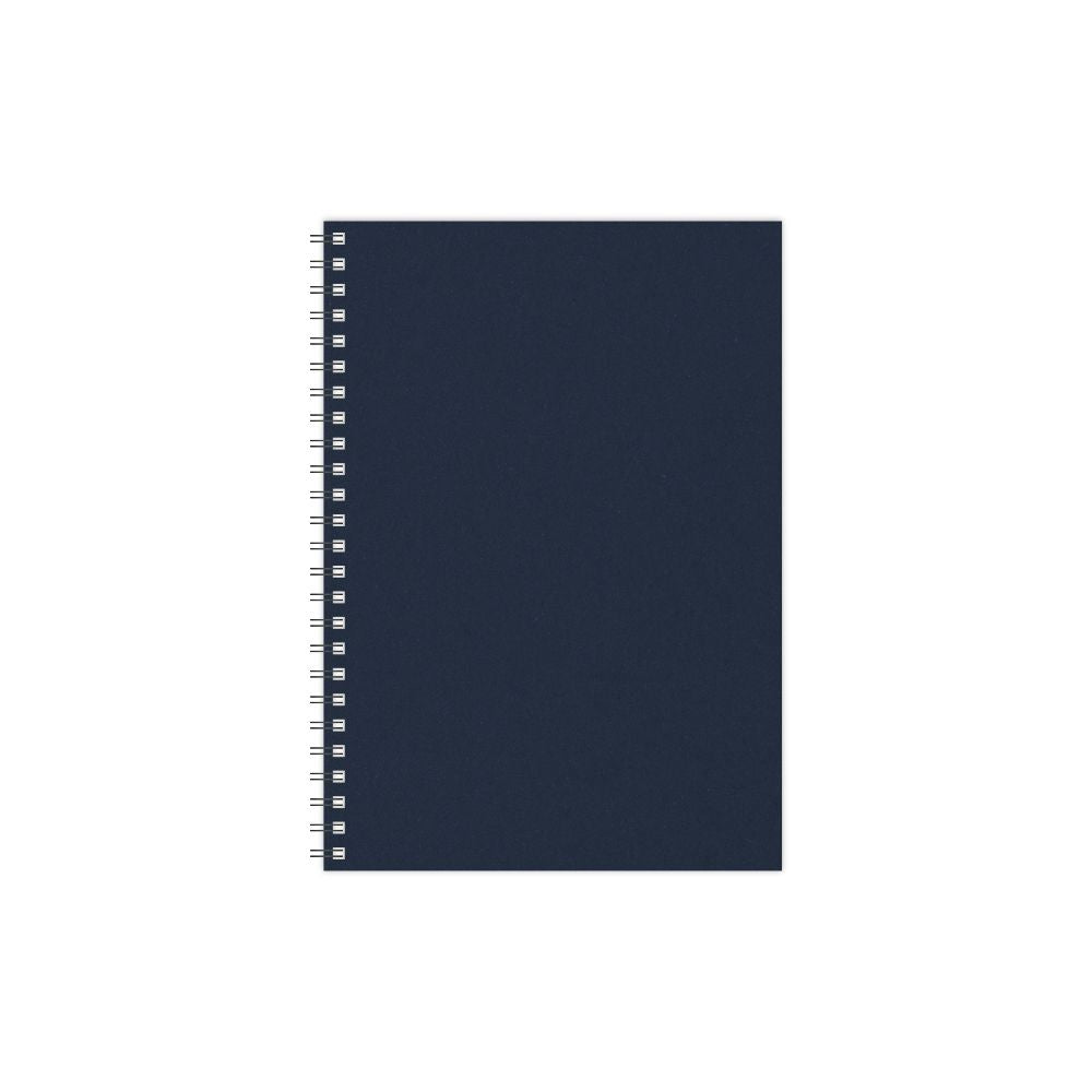 Kalendorius - užrašinė TIMER, su spirale, A5, be datų, 224 lapai, taškeliais, kartoniniu viršeliu, tamsiai mėlyna
