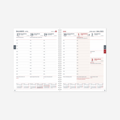 Vidaus blokas kalendoriui FUTURA Spirex 2026, A4