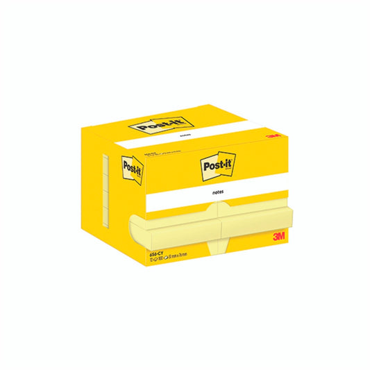 Lipnūs lapeliai Post-it, 51x76mm, 12 vnt./pak., geltonos sp.