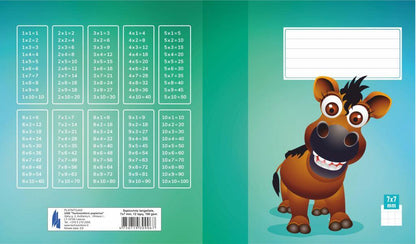 Sąsiuvinis 1 klasei, A5, langeliais, 12 lapų, 100gsm, kartoniniu viršeliu