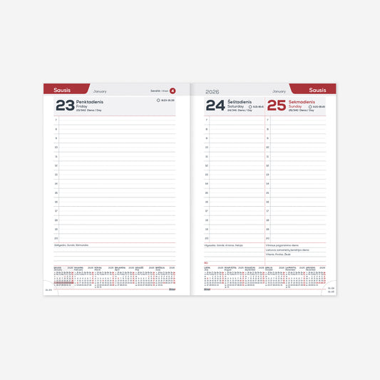 Kalendorius MANAGER Day 2026, A5, PU,  Camouflage