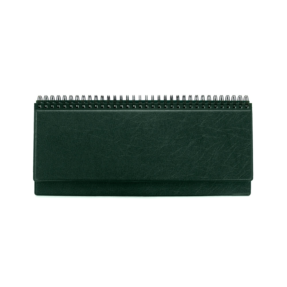 Kalendorius MEMO  2026, 295 x 135 mm, PVC, tamsiai žalios sp.