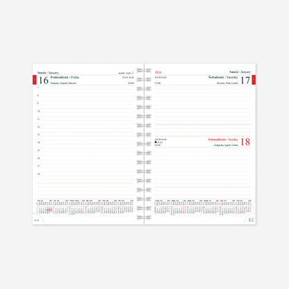 Kalendorius MANAGER Spirex Day 2026, A5, PU, TREND Magic