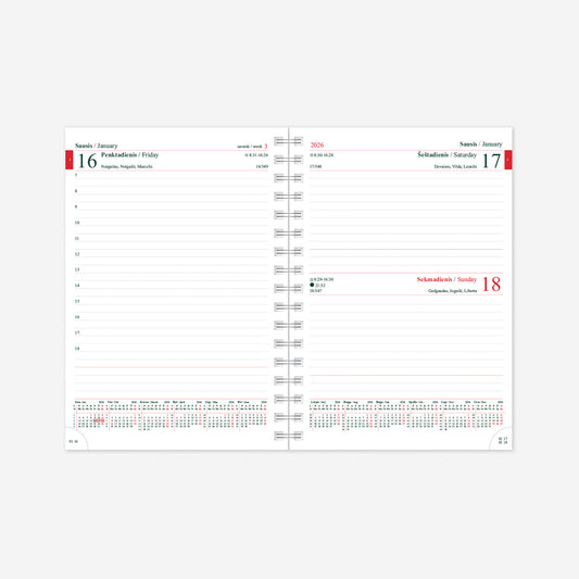 Kalendorius MANAGER Spirex Day 2026 A5, PU TREND, Rose Garden
