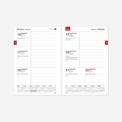 Kalendorius Week 2026, A5, Design Simple Beauty, kartoninis viršelis