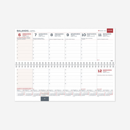 Kalendorius MEMO Card Carmen 2026, 290 x 110 mm, kartoninis