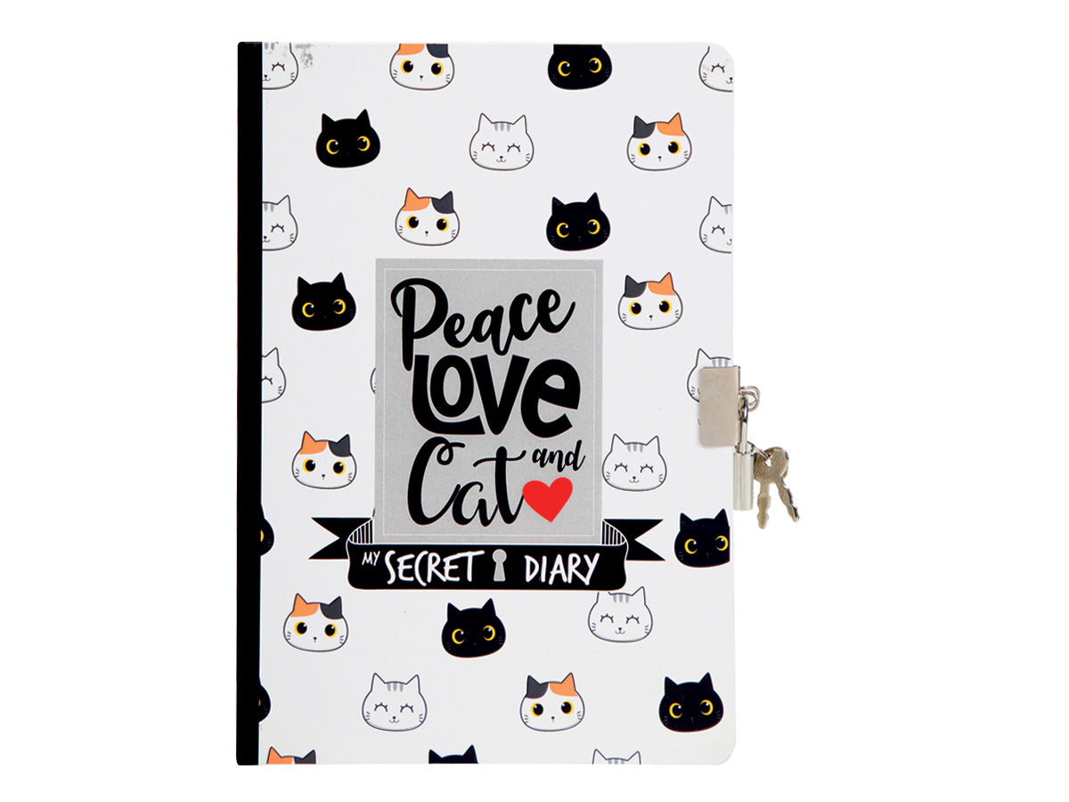 Diary Itotal Cat, A5, with lock