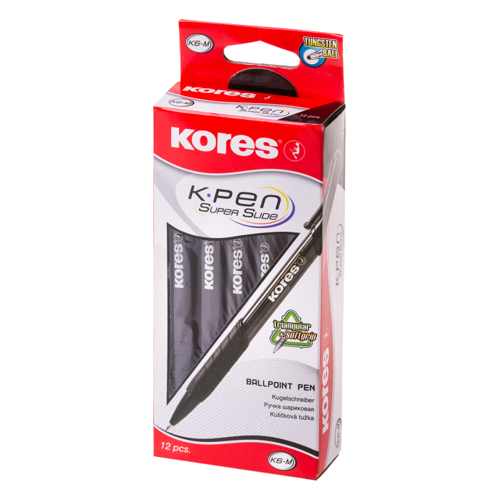 Tušinukas KORES K6-F, 0.7 mm, juodos spalvos tušas