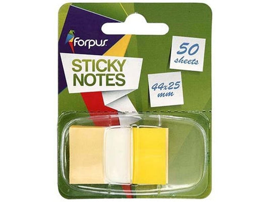 Self-adhesive indexes FORPUS, 25x44 mm, 50 pcs., yellow