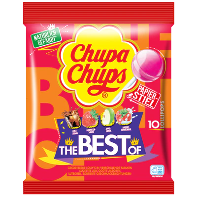 Ledinukai CHUPA CHUPS, The Best Of, įvairių skonių, 10 vnt, 120 g