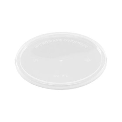 Disposable plastic lid for soup container, D 120 mm, 230-960 ml, colorless, 50 pcs.