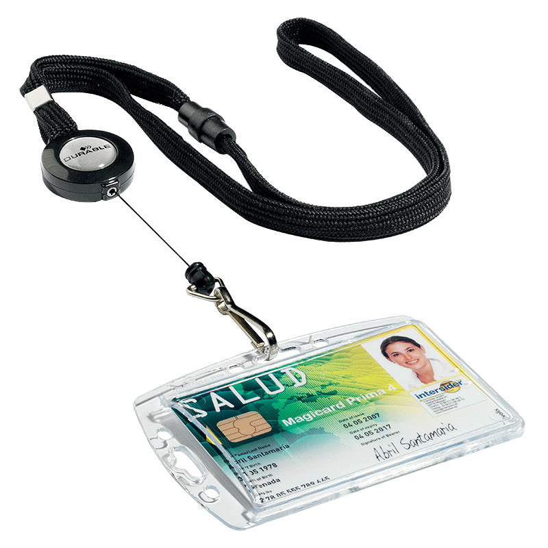 Laikiklis vardinei kortelei su dirželiu ir rite DURABLE