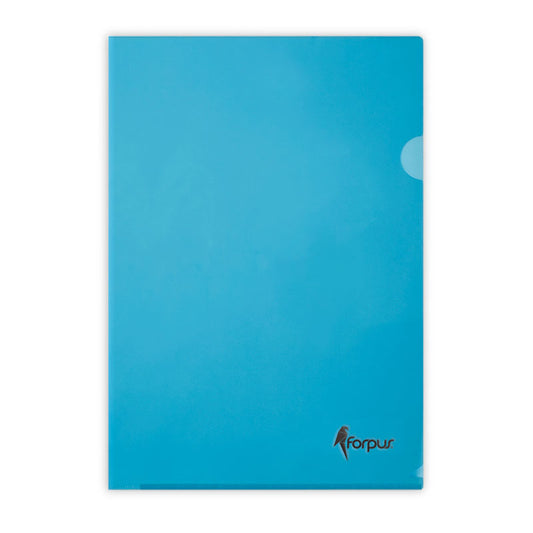 Dėklas dokumentams FORPUS , A4, L formos, 180 mikr., (pak. -100 vnt.), mėlynas