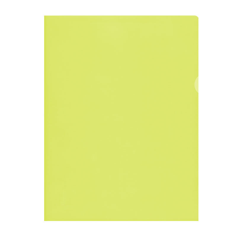 Dėklas dokumentams L forma A4, 115 mik., (pak. - 50 vnt.), geltonas