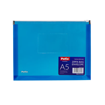Folder (envelope) PATIO with zipper, A5, blue color.