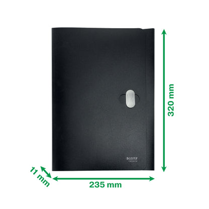 Aplankas dokumentams Leitz Recycle, A4, PP, 3 atvartai, juoodos sp.