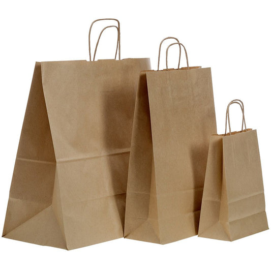 Paper bag TWIST 260x120x350mm, brown.