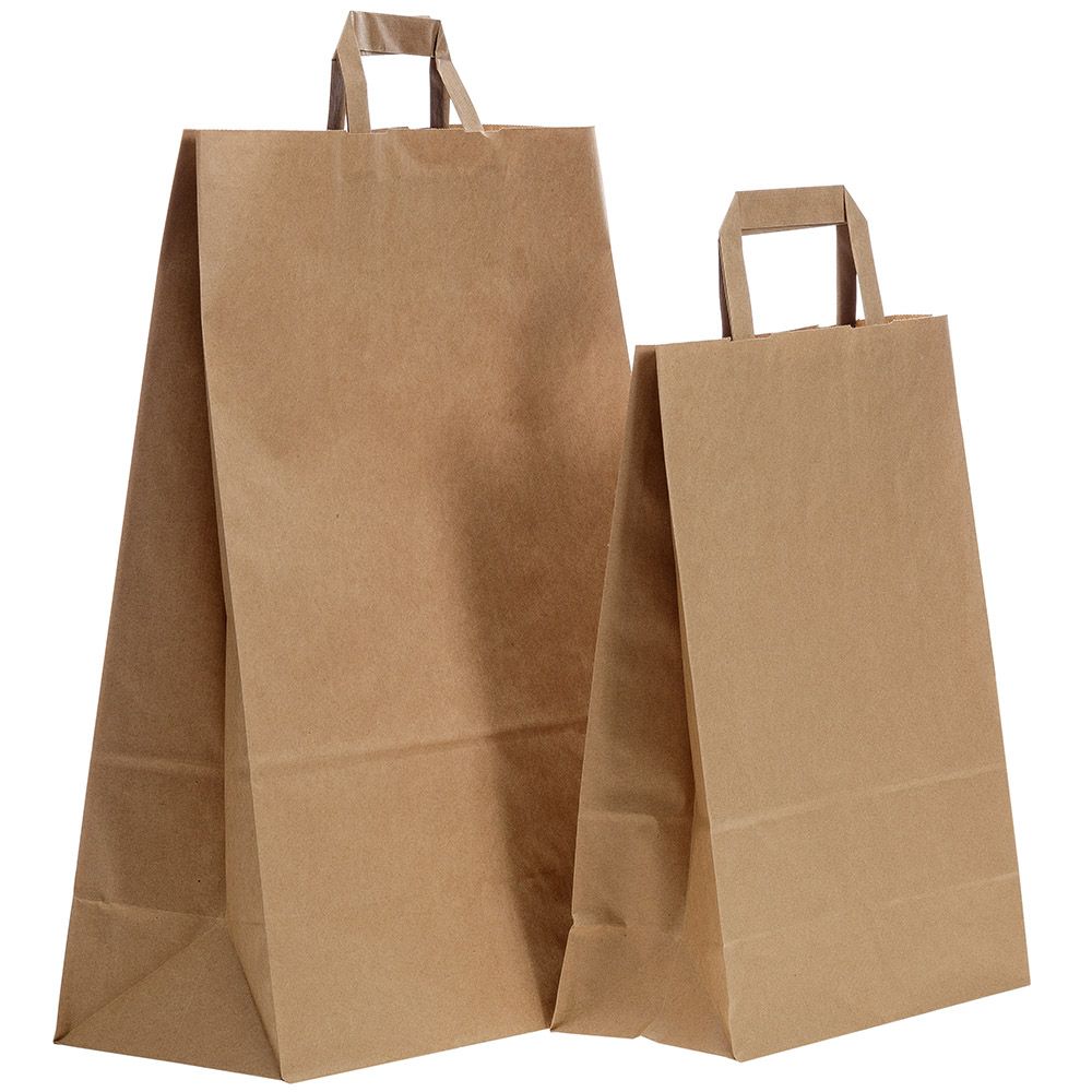 Popierinis maišelis FLAT 260x120x350 mm, rudas.