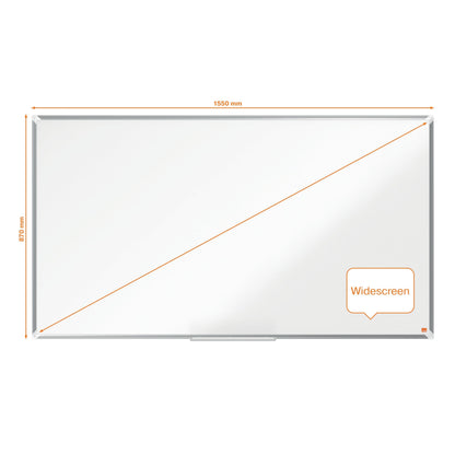 Emaliuota baltoji magnetinė lenta NOBO Premium Plus, plačiaekranė 70,  155x87 cm