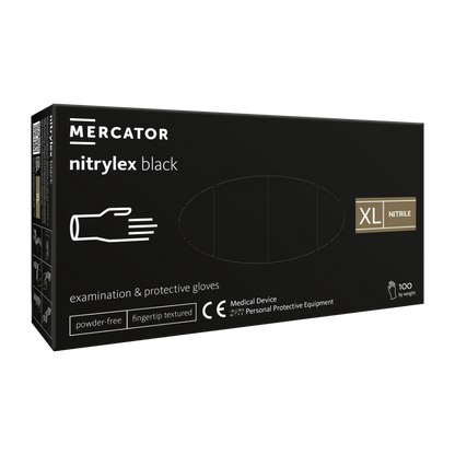 Disposable gloves NITRYLEX PF, nitrile, powder-free, black, XL, 100 pcs.
