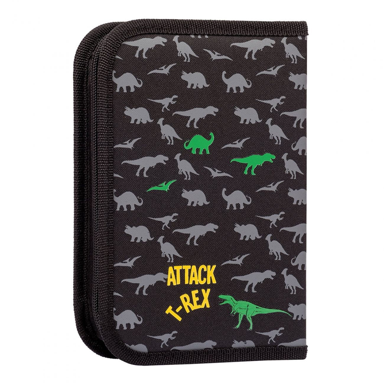 Shaped pencil case with one compartment, two flaps YES HP-04 "Hey dude!", black