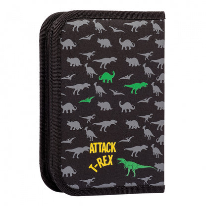 Shaped pencil case with one compartment, two flaps YES HP-04 "Hey dude!", black