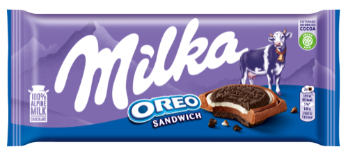 Šokoladas MILKA Sandwich Oreo, 92 g