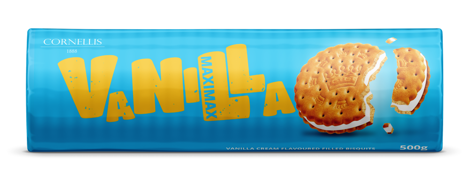 Sausainiai CORNELLIS MaxiMax, vaniliniai, 500 g