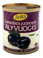 Olives ANIRA, Greek, black, pitted, size L, 0.82kg/0.38 kg