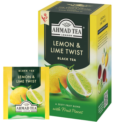 Tea AHMAD ALU LEMON&amp;LIME, 20 sachets with thread, 2 g each