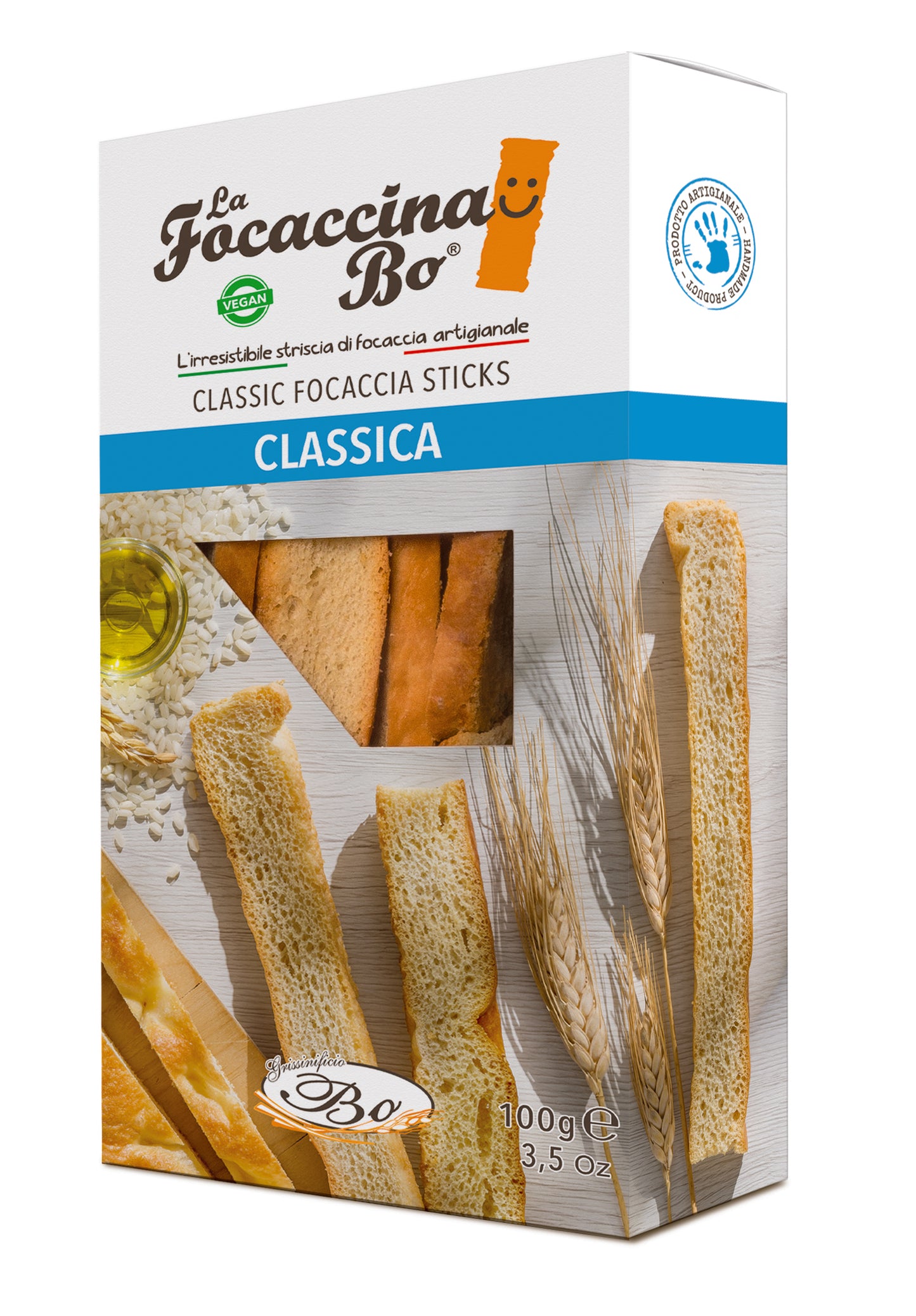 Breadsticks LA FOCACCINA BO Classica, with rice oil, 100g
