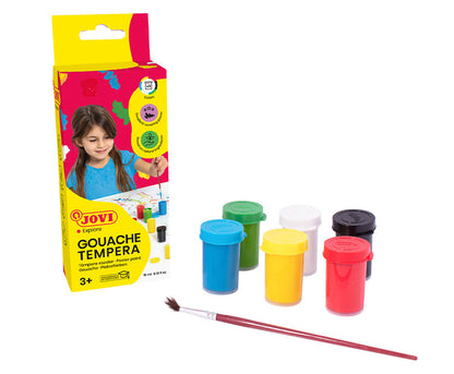Guašas tempera JOVI, 15ml, 6 spalvų rinkinys + teptukas